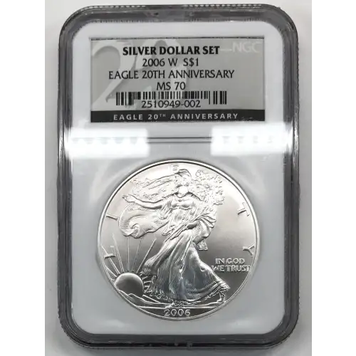 2006 W 20TH ANNIVERSARY SET BURNISHED SILVER EAGLE OFFICIAL US MINT SET (2)