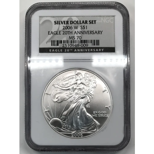 2006 W 20TH ANNIVERSARY SET BURNISHED SILVER EAGLE OFFICIAL US MINT SET