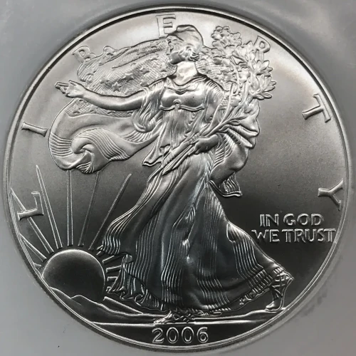 2006 W 20TH ANNIVERSARY SET BURNISHED SILVER EAGLE OFFICIAL US MINT SET (3)