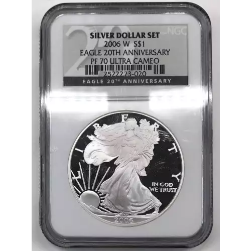 2006 W 20TH ANNIVERSARY SILVER DOLLAR SET OFFICIAL US MINT SET ULTRA CAMEO