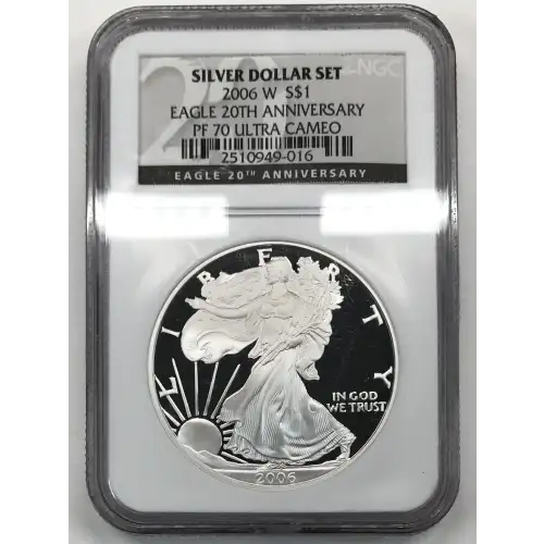 2006 W 20TH ANNIVERSARY SILVER DOLLAR SET OFFICIAL US MINT SET ULTRA CAMEO