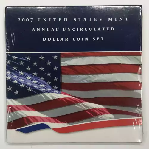 2007 Annual Uncirculated Dollar Coin Set incl. W Burnished ASE - US Mint Sealed