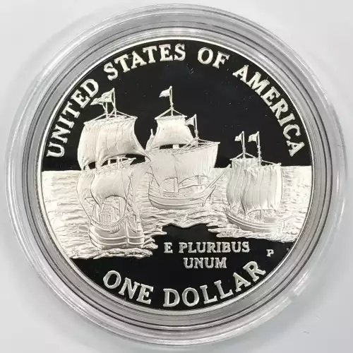 2007-P Jamestown 400th Anniversary Proof Silver Dollar w US Mint OGP - Box & COA