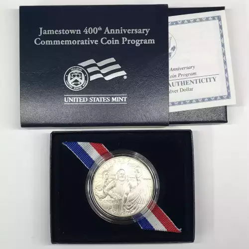 2007-P Jamestown 400th Anniversary Uncirculated Silver Dollar w US Mint Box  COA (5)