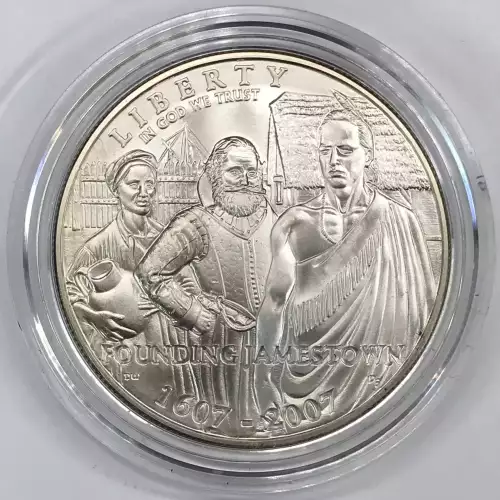 2007-P Jamestown 400th Anniversary Uncirculated Silver Dollar w US Mint Box  COA (4)