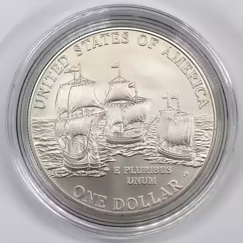 2007-P Jamestown 400th Anniversary Uncirculated Silver Dollar w US Mint Box  COA (2)