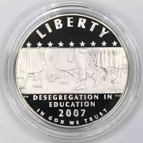 2007-P Little Rock High School Desegregation Proof Silver Dollar w OGP Box & COA