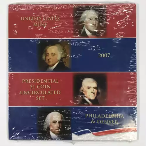 2007 Presidential Dollar 8-Coin P&D Uncirculated Set - US Mint - Sealed