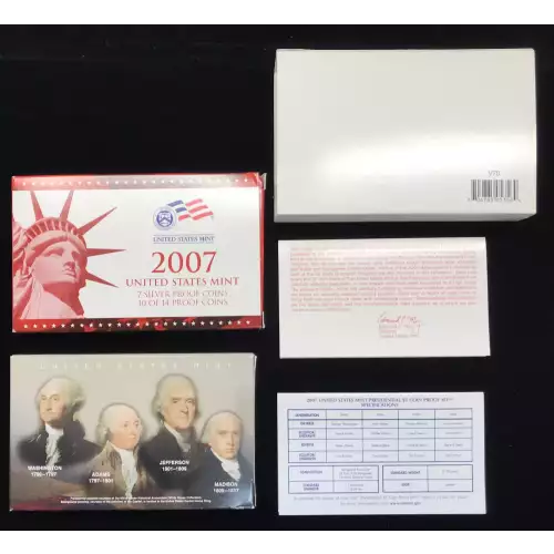 2007-S US Mint Silver Proof Set w OGP - Box & COA