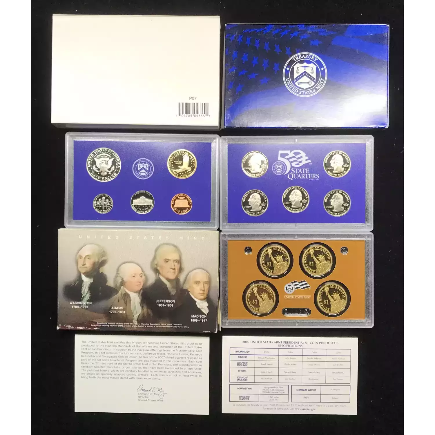 2007 US Mint Proof Set w OGP - Box & COA