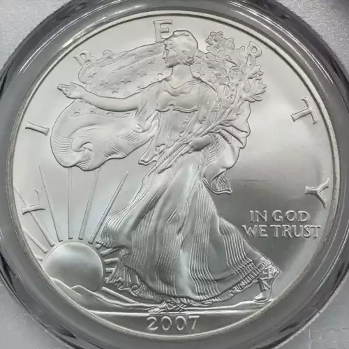 2007-W $1 Burnished Silver Eagle Mercanti Signature