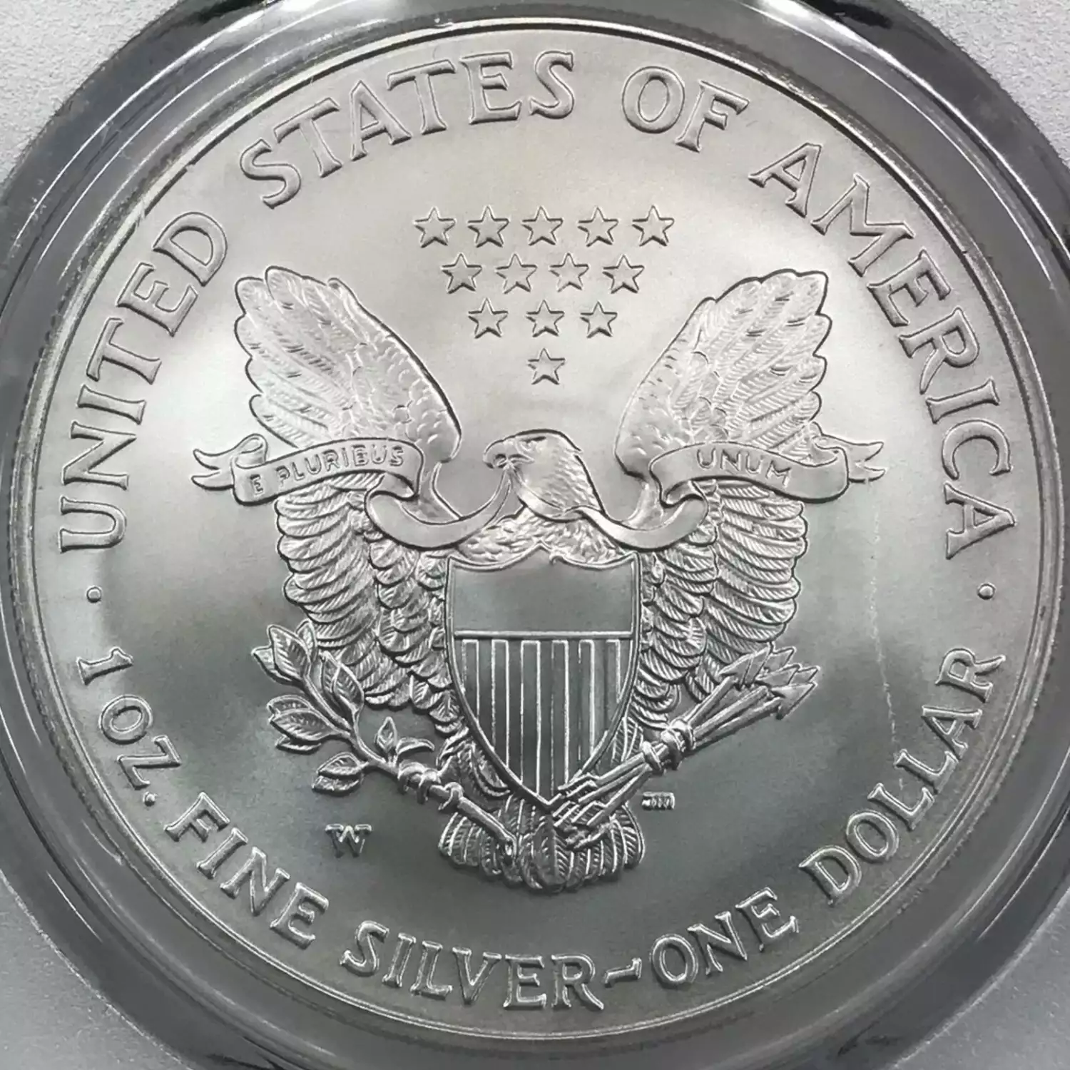 2007-W $1 Burnished Silver Eagle Mercanti Signature