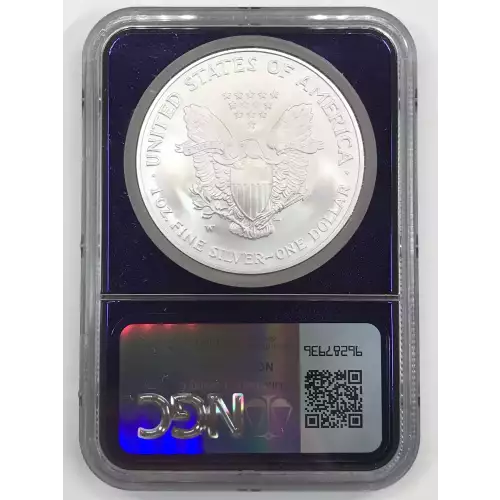 2007-W Burnished Silver Eagle NGC MS-70 - TraderBea Label & Core