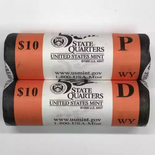 2007 Wyoming State Quarter US Mint P & D Roll Set