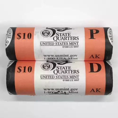 2008 Alaska State Quarter US Mint P & D Roll Set
