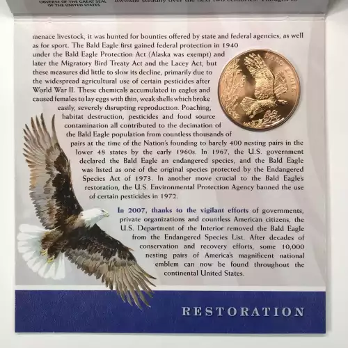 2008-P Bald Eagle Coin & Medal Set w US Mint OGP - Uncirculated Silver Dollar  (7)