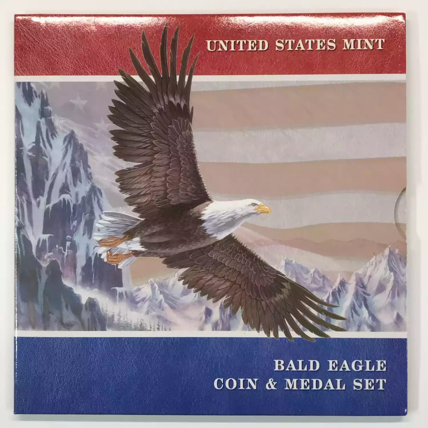 2008-P Bald Eagle Coin & Medal Set w US Mint OGP - Uncirculated Silver Dollar  (3)