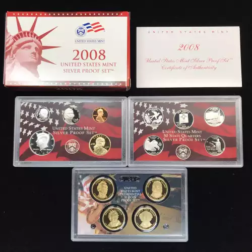 2008-S US Mint Silver Proof Set w OGP - Box & COA