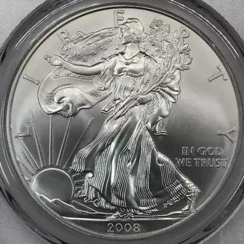 2008-W $1 Burnished Silver Eagle Mercanti Signature