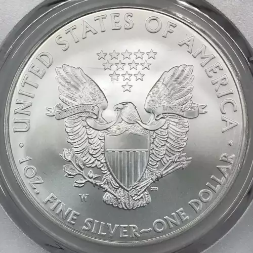 2008-W $1 Burnished Silver Eagle Mercanti Signature