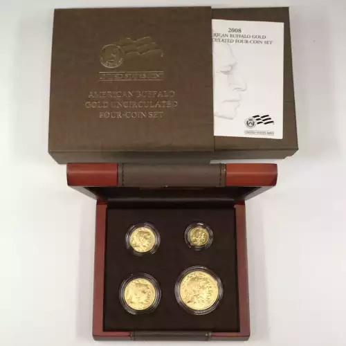 2008-W - Four Coin Set - 1/10, 1/4, 1/2, 1 oz Gold Eagles Burnished - Original Govt Packaging [DUPLICATE for #303731]