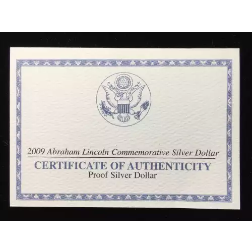 2009-P Abraham Lincoln Bicentennial Proof Silver Dollar w US Mint OGP  Box & COA