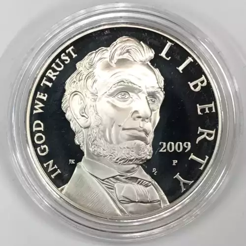 2009-P Abraham Lincoln Bicentennial Proof Silver Dollar w US Mint OGP  Box & COA (3)