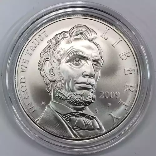 2009-P Abraham Lincoln Bicentennial Uncirculated Silver Dollar US Mint Box & COA (5)