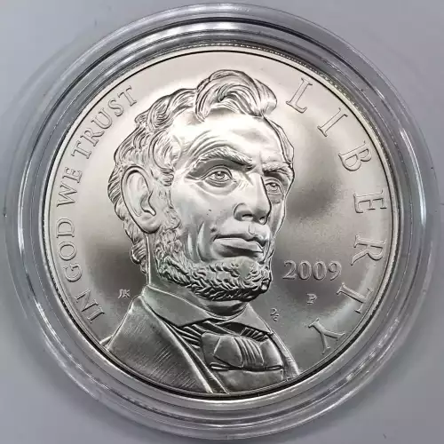 2009-P Abraham Lincoln Bicentennial Uncirculated Silver Dollar US Mint Box & COA