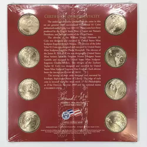 2009 Presidential Dollar 8-Coin P&D Uncirculated Set - US Mint - Sealed (2)