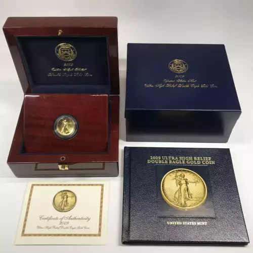 2009 Ultra High Relief (UHR) $20 Saint-Gaudens Double Eagle 1 oz Gold Coin w OGP