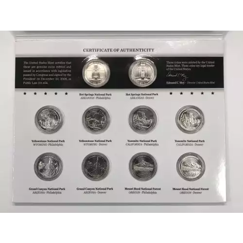 2010 America the Beautiful ATB Quarter Uncirculated 10-Coin P&D Set Satin Finish