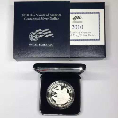 2010-P Boy Scouts of America (BSA) Proof Silver Dollar w US Mint OGP - Box & COA