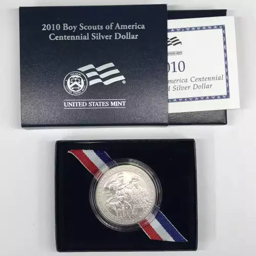 2010-P Boy Scouts of America (BSA) Uncirculated Silver Dollar  US Mint Box & COA