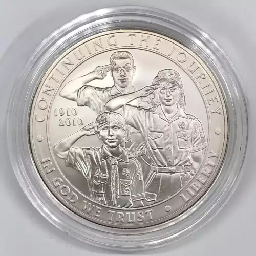 2010-P Boy Scouts of America (BSA) Uncirculated Silver Dollar  US Mint Box & COA (4)