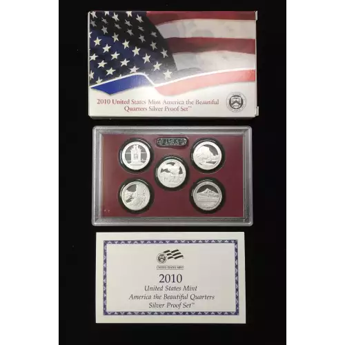 2010-S Silver Quarters Proof Set w US Mint OGP - Box & COA