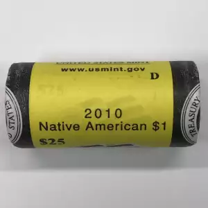 2010 Sacagawea Native American Dollar US Mint Denver (D) Roll  - $25 (2)