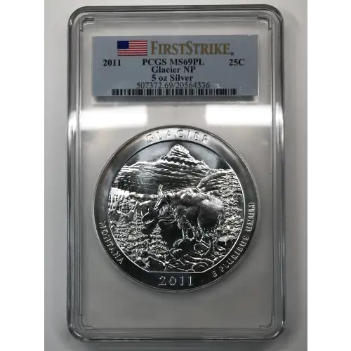 2011 5 oz Silver America the Beautiful Glacier National Park