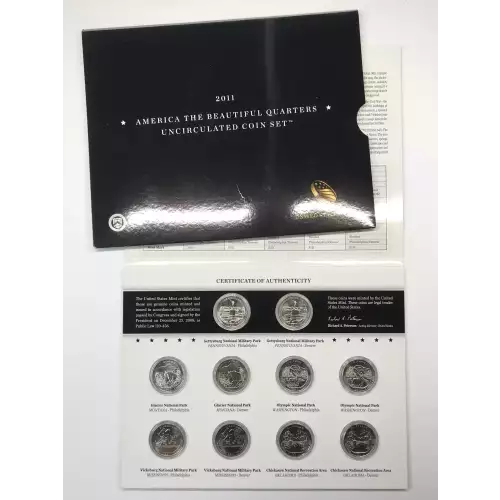 2011 America the Beautiful ATB Quarters Uncirculated 10-Coin P&D Set US Mint OGP
