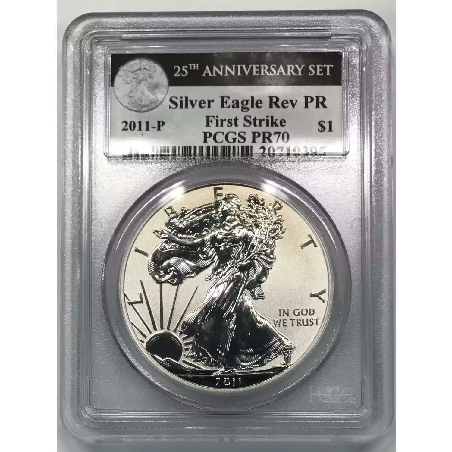 2011-P $1 Silver Eagle Rev PR 25th Anniversary Set First Strike