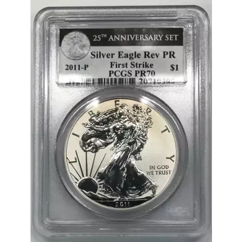 2011-P $1 Silver Eagle Rev PR 25th Anniversary Set First Strike