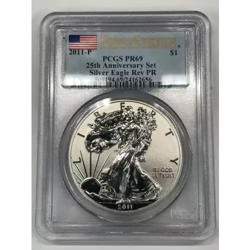 2011-P $1 Silver Eagle Rev PR 25th Anniversary Set First Strike