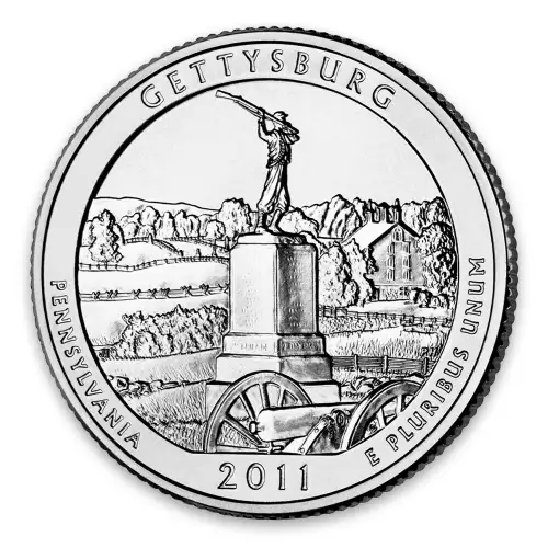 2011-P Gettysburg ATB 5 oz Silver Uncirculated Coin w/ US Mint OGP - Box & COA (6)