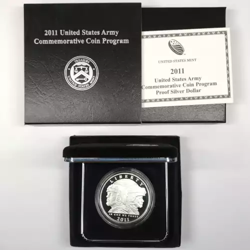 2011-P United States Army Proof Silver Dollar w US Mint OGP - Box & COA (5)