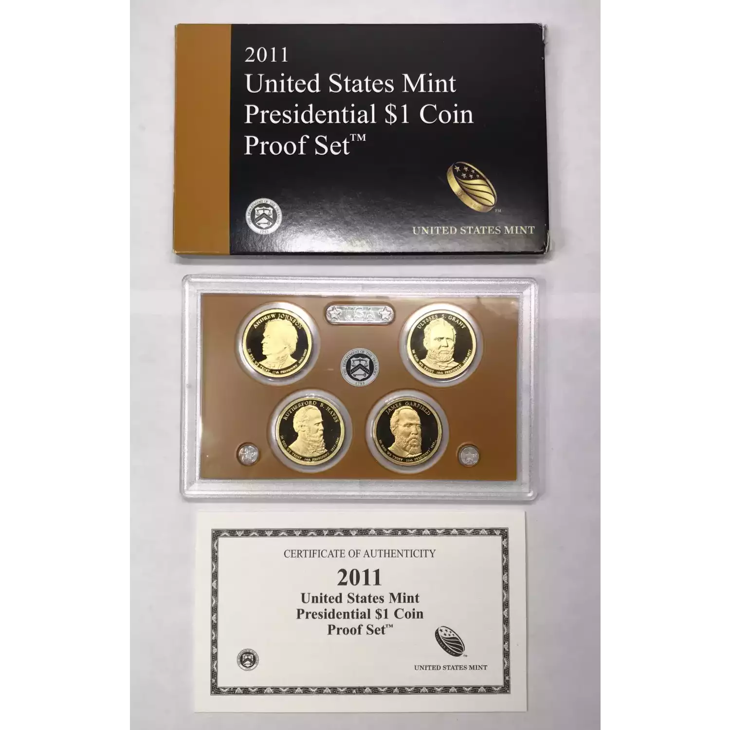 2011-S Presidential Dollar Proof Set w US Mint OGP - Box & COA (5)