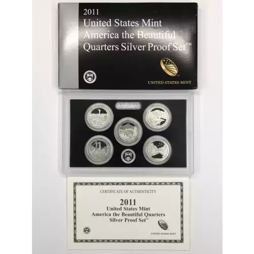 2011-S Silver Quarters Proof Set w US Mint OGP - Box & COA