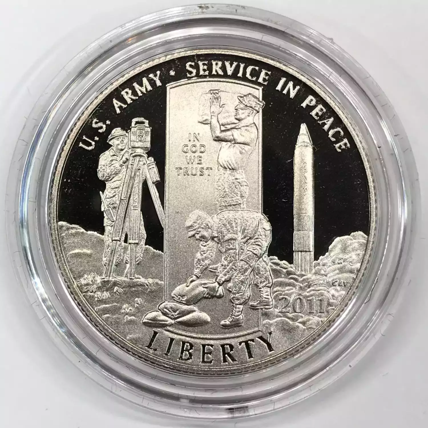 2011-S United States Army Proof Clad Half Dollar w US Mint OGP - Box & COA (5)