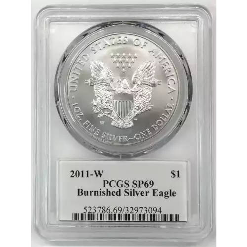 2011-W $1 Burnished Silver Eagle Mercanti Signature