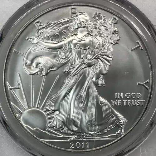 2011-W $1 Burnished Silver Eagle Mercanti Signature