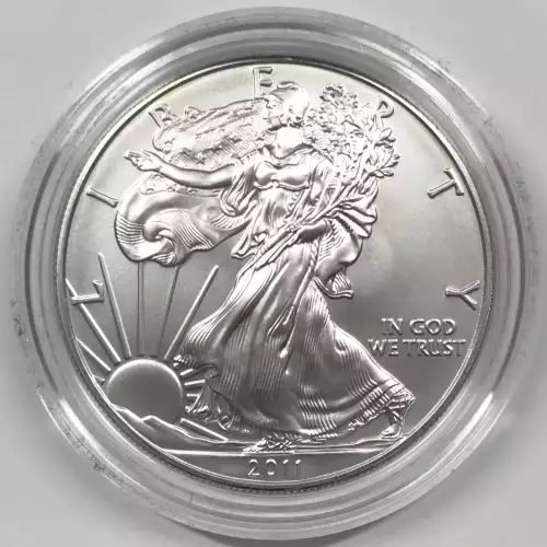 2011-W Burnished Uncirculated Silver Eagle w OGP - Box & COA